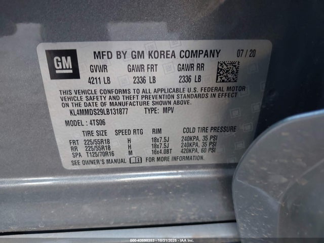 Buick l1h - di, vvt, alum, css prime 2020 KL4MMDS29LB131877 Image 9