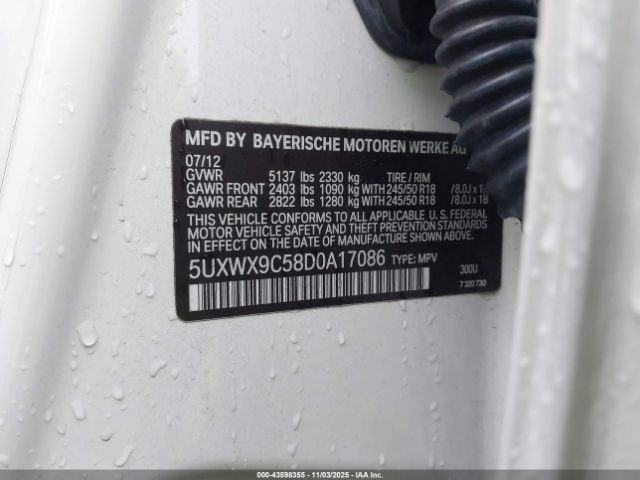 2013 BMW X3 5UXWX9C58D0A17086 Photo 8