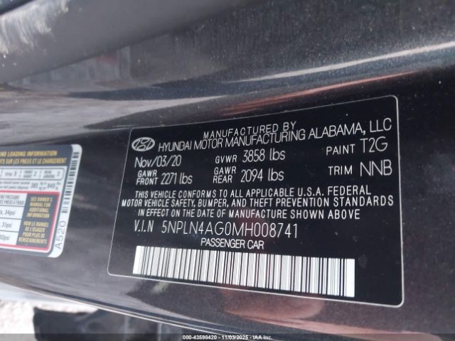 2021 HYUNDAI ELANTRA 5NPLN4AG0MH008741 Photo 8