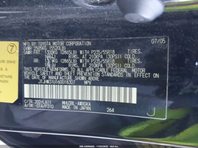 2006 LEXUS RX 400H JTJHW31U160018307 Photo 8