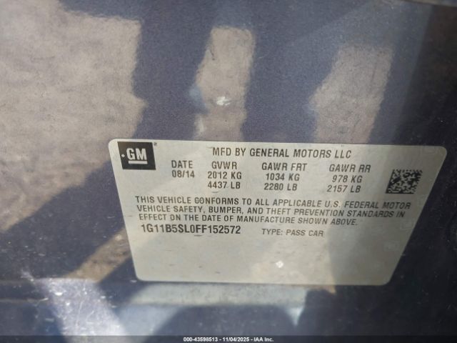 2015 CHEVROLET MALIBU 1G11B5SL0FF152572 Photo 8