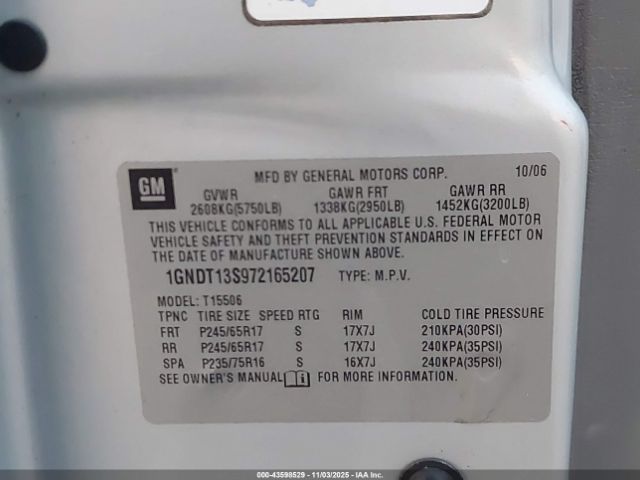 2007 CHEVROLET TRAILBLAZER 1GNDT13S972165207 Photo 8