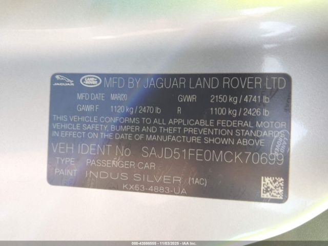 2021 JAGUAR F-TYPE SAJD51FE0MCK70699 Photo 8