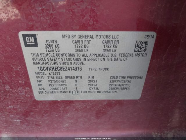2014 CHEVROLET SILVERADO 1500 1GCVKREC8EZ414976 Photo 8
