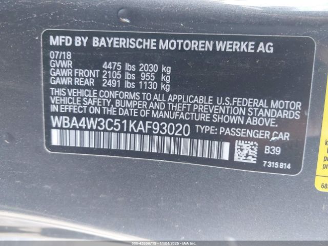2019 BMW 430I WBA4W3C51KAF93020 Photo 8