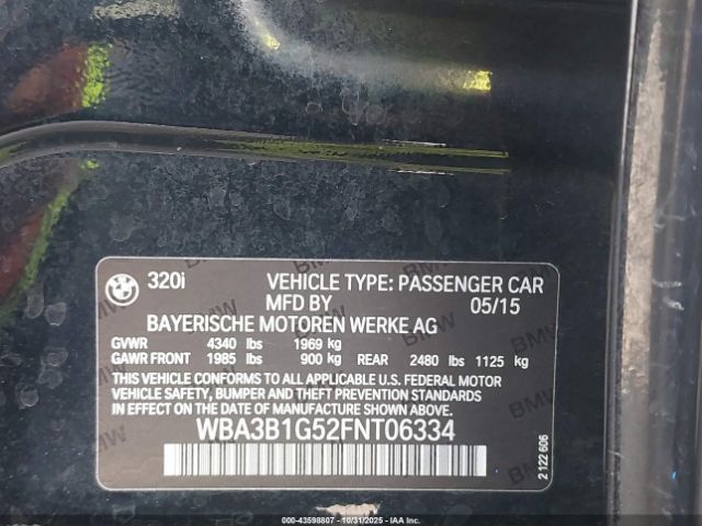 2015 BMW 320I WBA3B1G52FNT06334 Photo 8