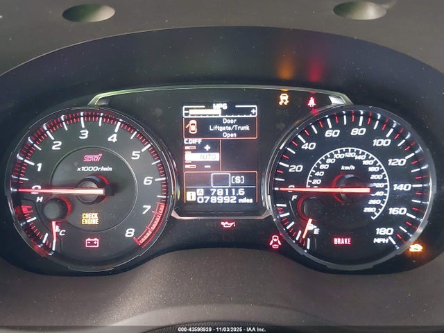 2019 Subaru Wrx Sti Limited მანქანა იყიდება აუქციონზე, vin: JF1VA2V66K9829560, აუქციონის ნომერი: 43598939