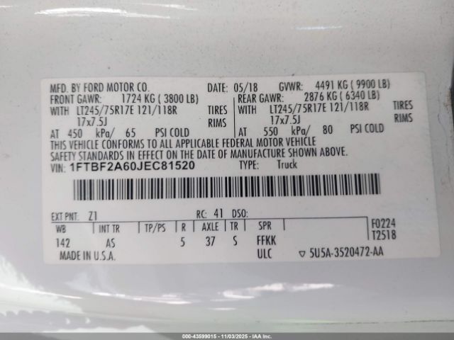 2018 FORD F-250 1FTBF2A60JEC81520 Photo 8
