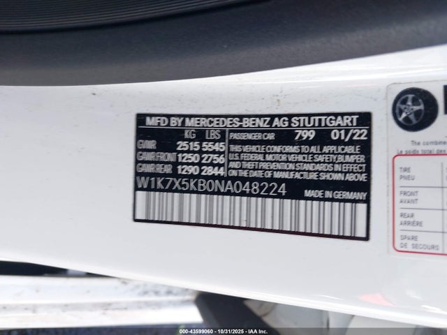 2022 MERCEDES-BENZ AMG GT 43 4-DOOR COUPE W1K7X5KB0NA048224 Photo 8