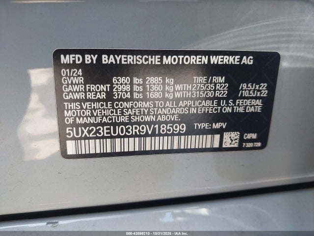 5UX23EU03R9V18599 BMW X5 Xdrive40i