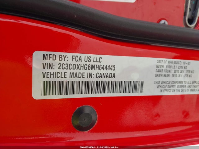 2021 DODGE CHARGER 2C3CDXHG6MH644443 Photo 8