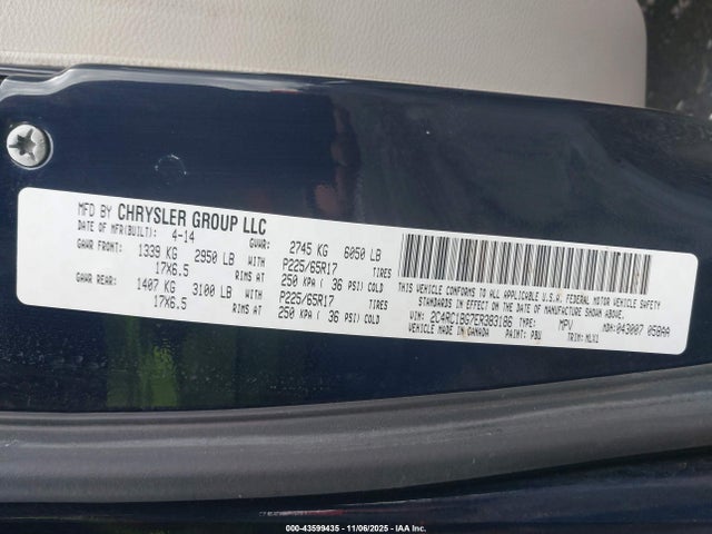 2C4RC1BG7ER383186 Chrysler Town &amp; Country Touring
