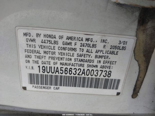 2002 ACURA TL 19UUA56632A003738 Photo 8