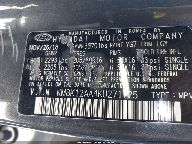 Hyundai Kona Se 2019 KM8K12AA4KU271725 Image 9