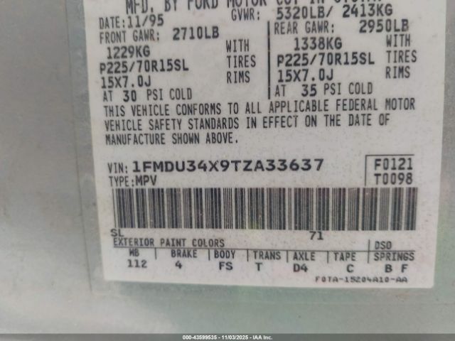 1996 FORD EXPLORER 1FMDU34X9TZA33637 Photo 8