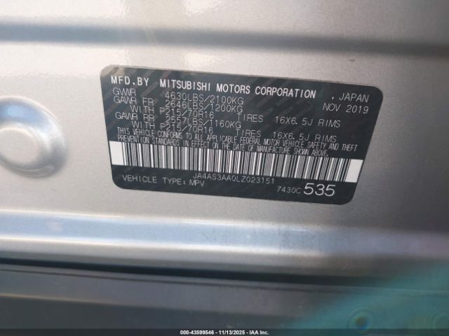 2020 MITSUBISHI ECLIPSE CROSS JA4AS3AA0LZ023151 Photo 8