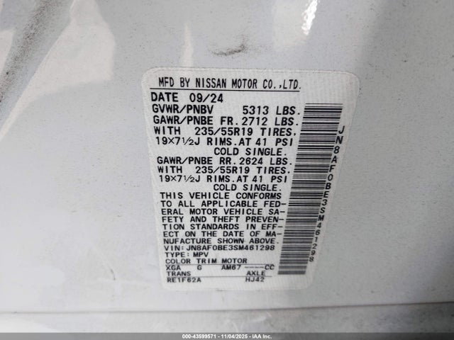 JN8AF0BE3SM461298 Nissan Ariya Engage