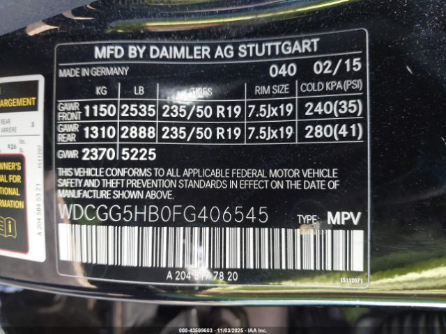 2015 MERCEDES-BENZ GLK 350 WDCGG5HB0FG406545 Photo 8