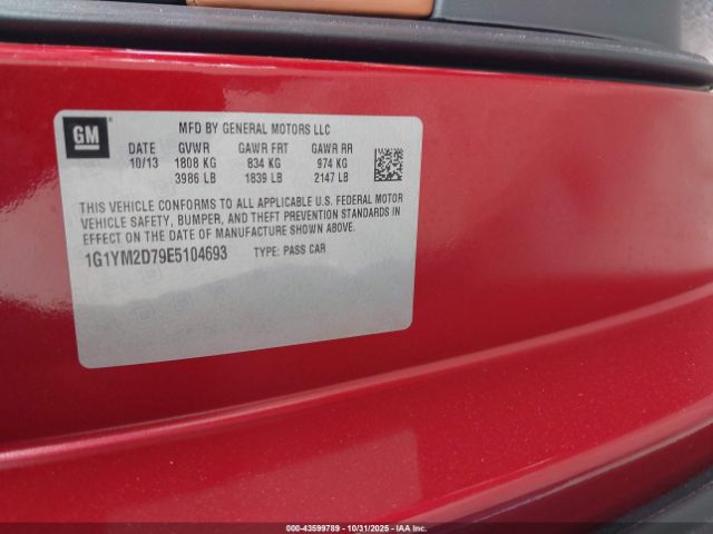 2014 CHEVROLET CORVETTE STINGRAY 1G1YM2D79E5104693 Photo 8