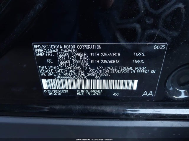 Toyota BZ4X XLE 2025 JTMAAAAA6SA066970 Image 22
