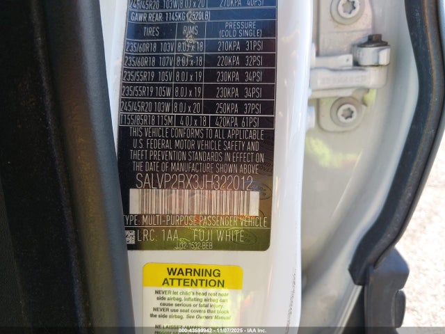 SALVP2RX3JH322012 Land Rover Range Rover Evoque Se/se Premium
