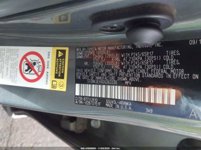 2013 TOYOTA HIGHLANDER 5TDBK3EHXDS263330 Photo 8