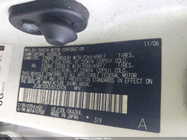 2007 LEXUS GX 470 JTJBT20X370132928 Photo 8