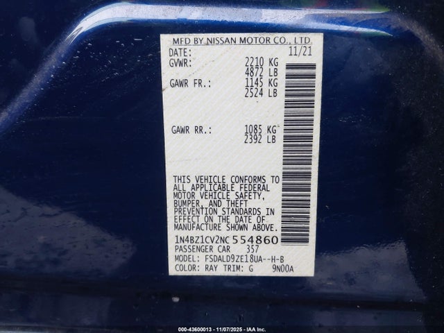 1N4BZ1CV2NC554860 Nissan Leaf Sv Plus 62 Kwh