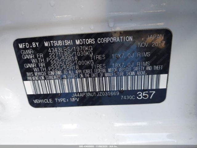 2018 MITSUBISHI OUTLANDER SPORT JA4AP3AU1JZ031669 Photo 8