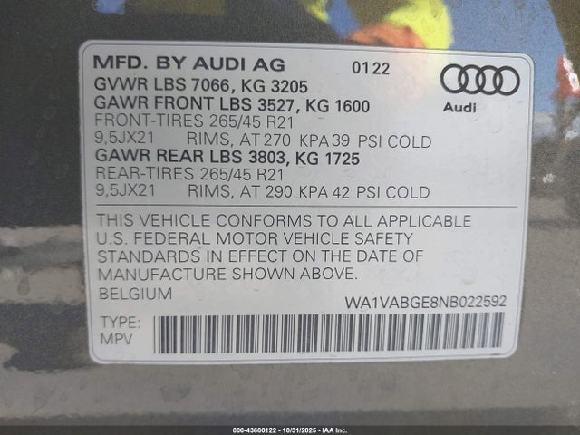 2022 AUDI E-TRON WA1VABGE8NB022592 Photo 8