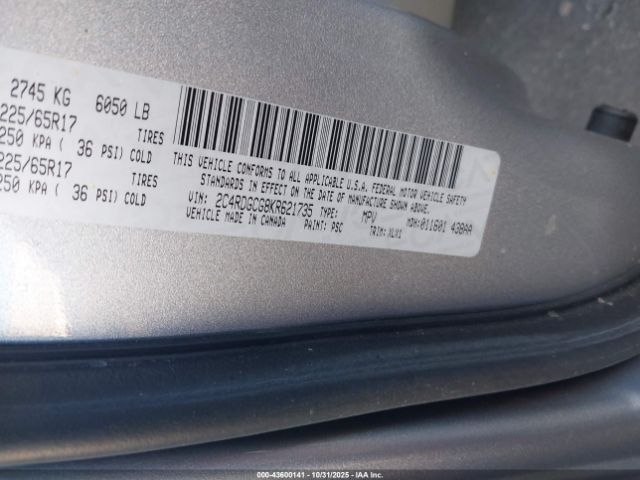 2019 DODGE GRAND CARAVAN 2C4RDGCG8KR621735 Photo 8