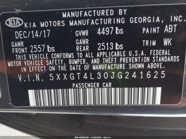 2018 KIA OPTIMA 5XXGT4L30JG241625 Photo 8