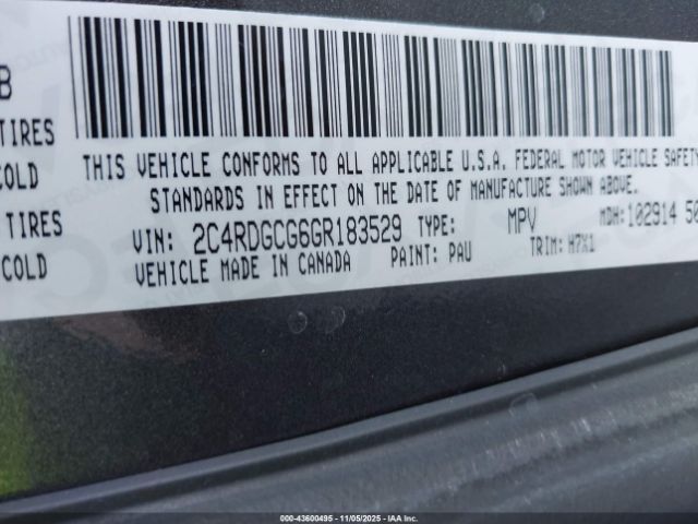 2016 DODGE GRAND CARAVAN 2C4RDGCG6GR183529 Photo 8