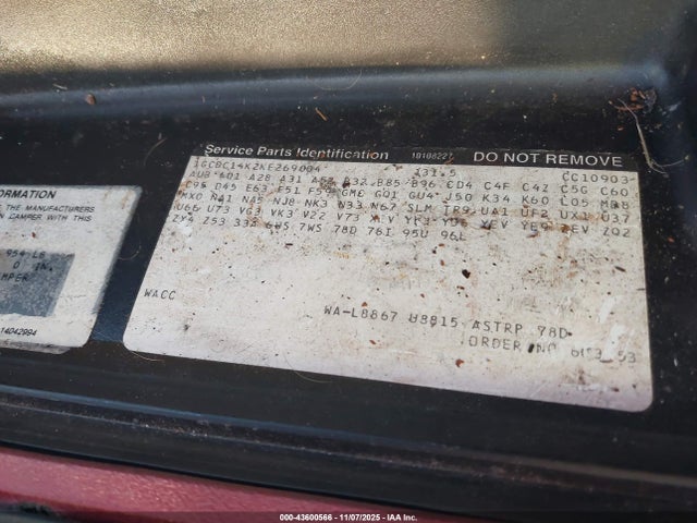 1989 CHEVROLET GMT-400 1GCDC14K2KE269004 Photo 8