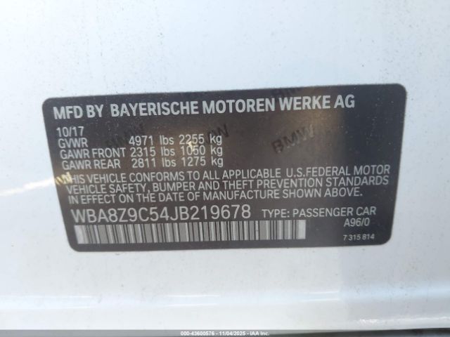 2018 BMW 330I GRAN TURISMO WBA8Z9C54JB219678 Photo 8