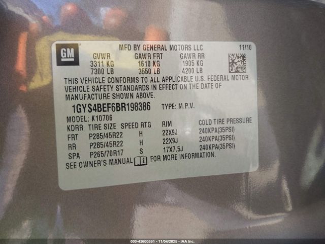 2011 CADILLAC ESCALADE 1GYS4BEF6BR198386 Photo 8