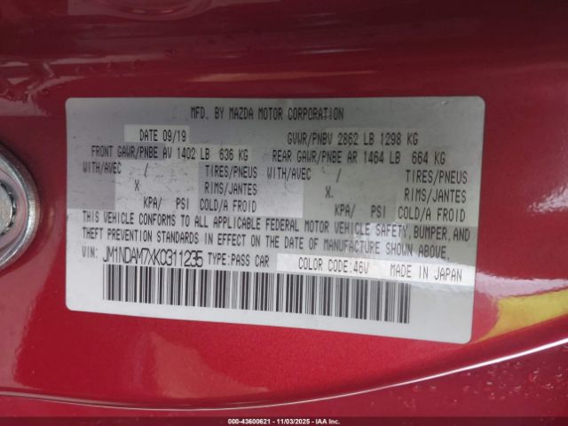 2019 MAZDA MX-5 MIATA RF JM1NDAM7XK0311235 Photo 8