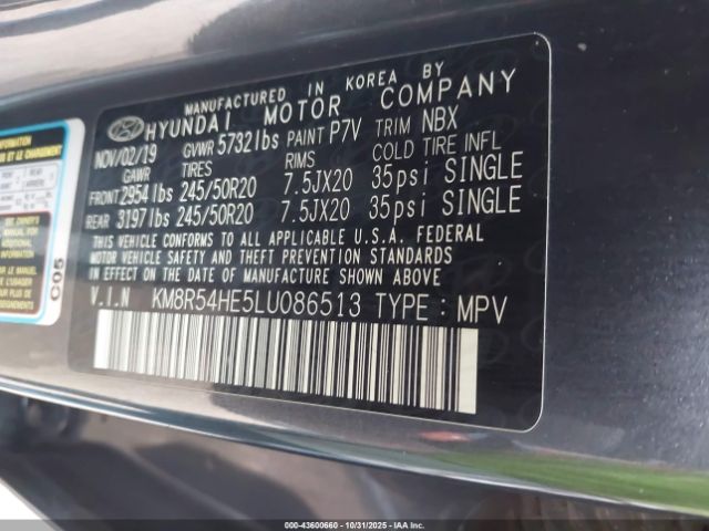 2020 HYUNDAI PALISADE KM8R54HE5LU086513 Photo 8