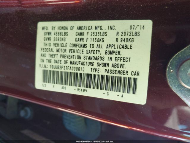 2015 ACURA TLX 19UUB2F37FA000610 Photo 8