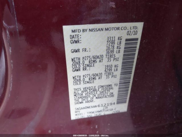 2010 NISSAN ARMADA 5N1AA0NEXAN612194 Photo 8