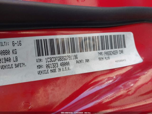 2016 DODGE DART 1C3CDFGB2GD791196 Photo 8