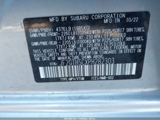 2023 SUBARU CROSSTREK JF2GTHSCXPH282303 Photo 8