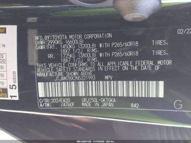 2022 LEXUS GX 460 JTJAM7BX2N5321993 Photo 8