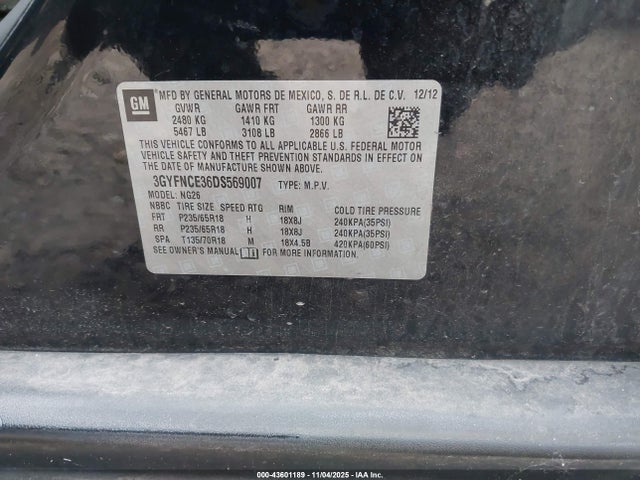 2013 CADILLAC SRX 3GYFNCE36DS569007 Photo 8