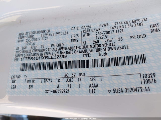 1FTER4BHXRLE32399 Ford RANGER XL