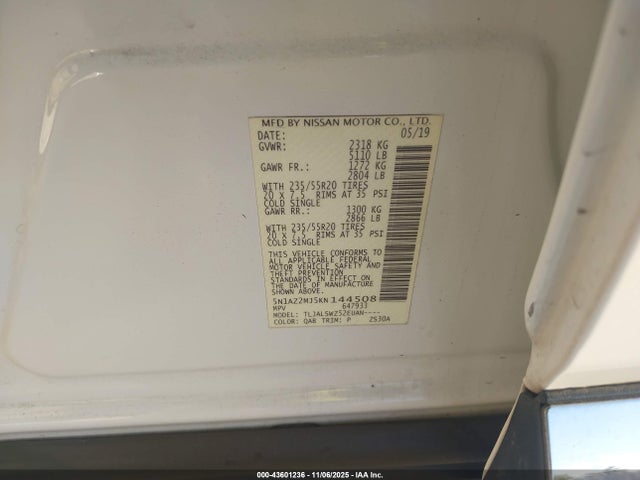 Nissan Murano Platinum 2019 5N1AZ2MJ5KN144508 Image 9