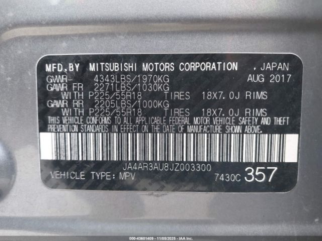 2018 MITSUBISHI OUTLANDER SPORT JA4AR3AU8JZ003300 Photo 8