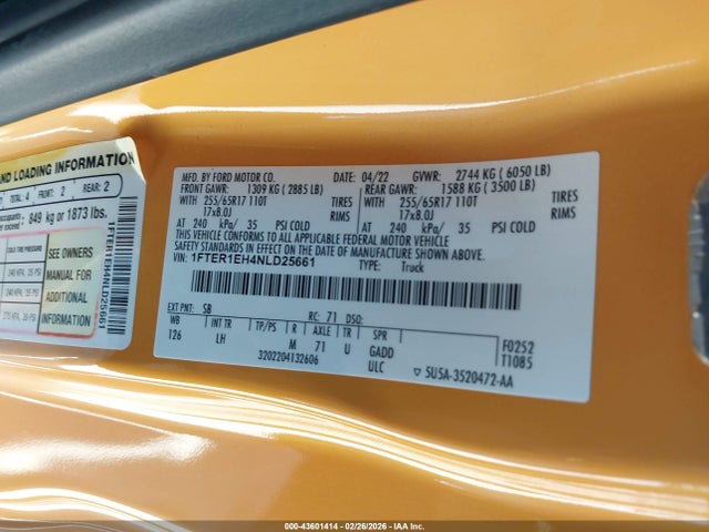 Ford Ranger Xlt 2022 1FTER1EH4NLD25661 Image 9