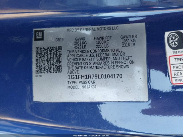 2020 CHEVROLET CAMARO 1G1FH1R79L0104170 Photo 8