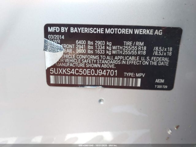 2014 BMW X5 5UXKS4C50E0J94701 Photo 8